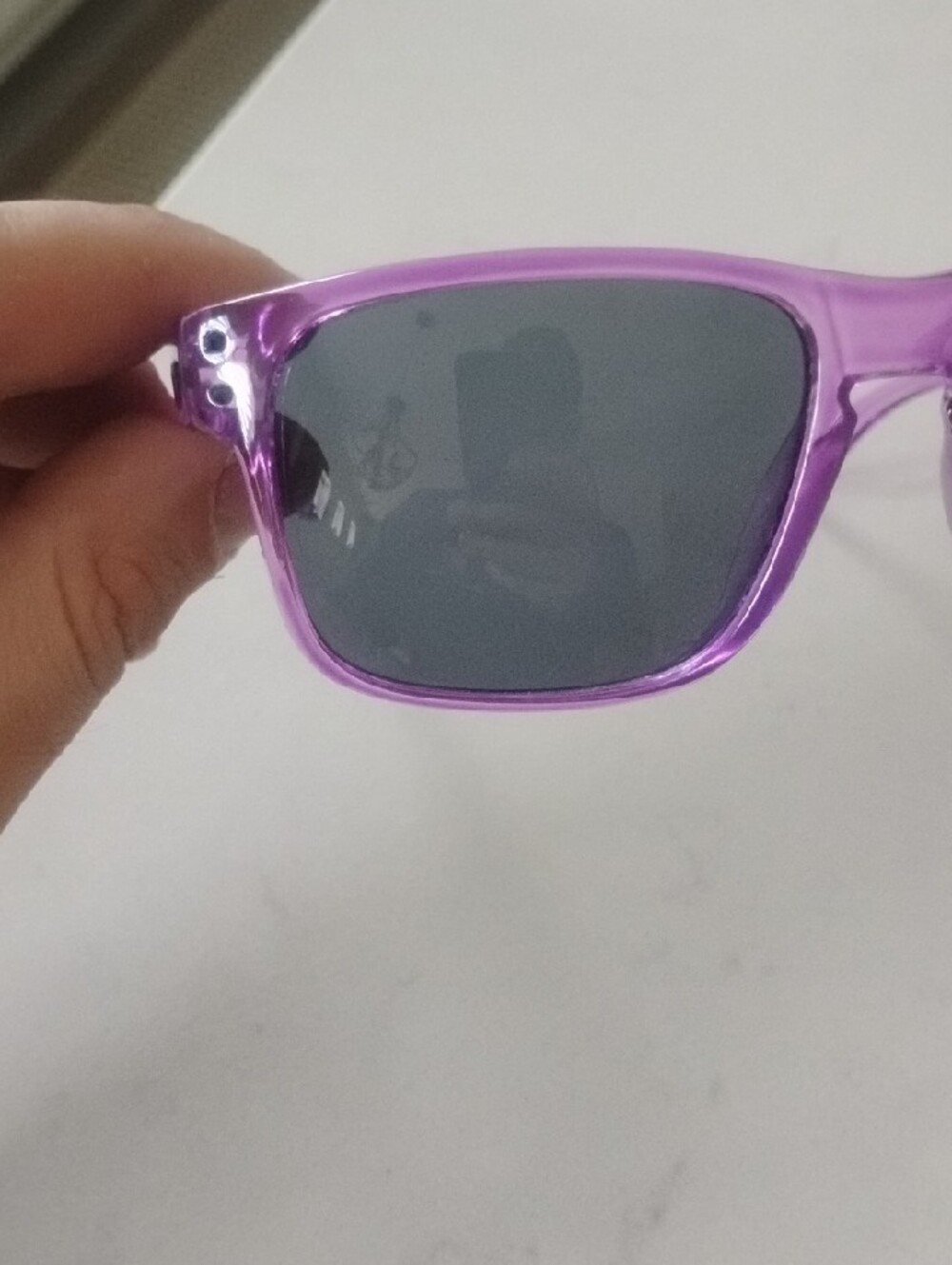 Oakley Purple Transparent Holbrook Sunglasses with Black Lenses - Picture 3 of 11